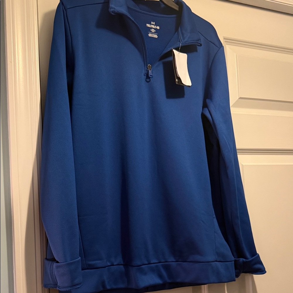 Under Armour Boys Blue Quarter-Zip Fleece Sweatshirt Size XL
